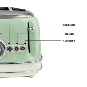 Toaster Ariete Vintage 156 Verde 1600W 6 trepte de prajire 4 felii - Img 5