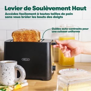Toaster Bella 2 Scheiben Negru si Inox Sloturi Extra Largi Functie Automata de Oprire - Img 4