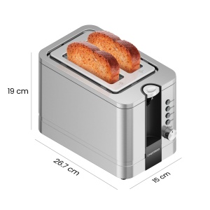 Toaster Chefman RJ31-SS-V2-EU, 2 felii, 925W, inox, 7 trepte de rumenire - Img 7