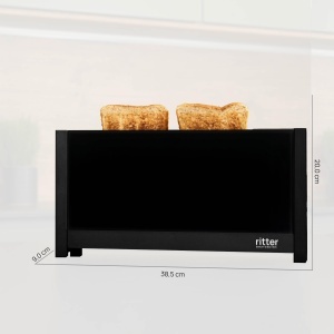 Toaster cu fante lungi Ritter Volcano 5, design ingust, functie de dezghetare, negru - Img 5