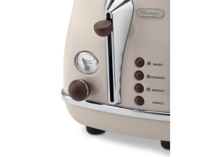 Toaster DeLonghi Icona Vintage CTOV 2103.BG, 2 fante, 6 nivele rumenire, culoare bej - Img 2