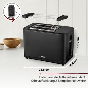 Toaster Digital Cloer 3930 pentru 2 felii, 750-900W, negru - Img 5