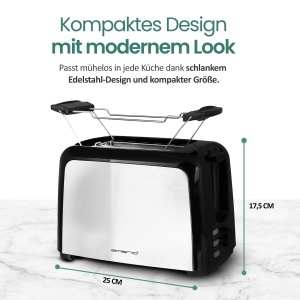Toaster Emerio TO-123924, 750W, 2 fante extra late, negru - Img 8