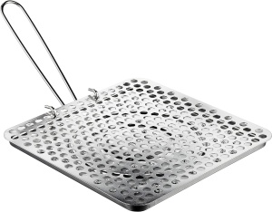 Toaster Ibili pentru aragaz pe gaz, 20x20 cm, metal argintiunegru