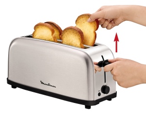 Toaster Moulinex Classic 2 Reb, 1400 W, 2 sloturi, gri inox - Img 3