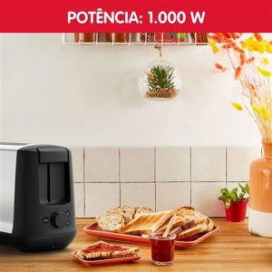 Toaster Moulinex LS340811, 1000W, 1 felie, inox, negru - Img 3