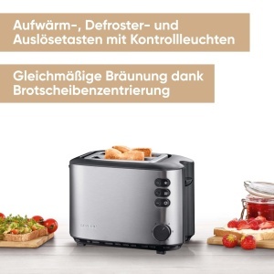 Toaster Severin AT 2514 850W Inox Functie Decongelare si Incalzire - Img 2