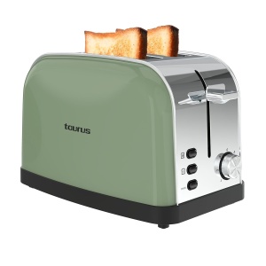 Toaster Taurus Vintage II, 950W, 2 fante, Verde masliniu