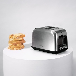 Toaster vertical Cecotec Toastin Time 850 Inox Lite 850W 2 felii fante largi 38 cm functie dezghetare - Img 6