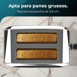 Toaster vertical Cecotec Toastin Time 850W inox fante largi 38 cm 7 nivele de rumenire - Img 5