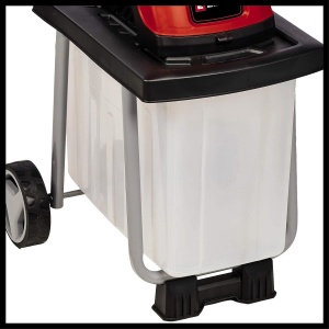 Tocator electric crengi Einhell GC-KS 2540 CB (2.500 W, grosime max. 40 mm ramuri, 2 lame reversibile din otel, cutie de colectare de 55 L, maner de transport, tamper) - Img 6