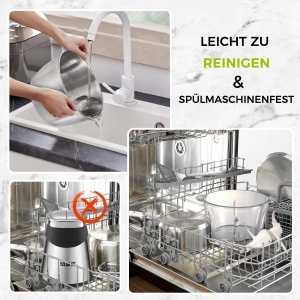 Tocator electric YASHE 1,8L 2L, 500W, 2 viteze, bol din sticla si otel inoxidabil - Img 7
