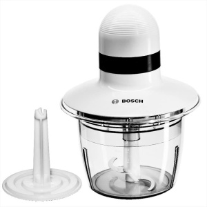 Tocator universal Bosch MMR08A1, 400 W, lame din otel inoxidabil, recipient de 800 ml, alb - Img 1