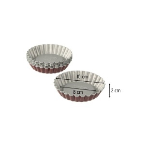 Torteletts Dr. Oetker, set de 6 forme, 10 cm, culoare grirosu, antiaderente - Img 3