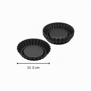 Torteletts Zenker Black Metallic 6 forme, 10,5 cm, antiaderente, otel - Img 3