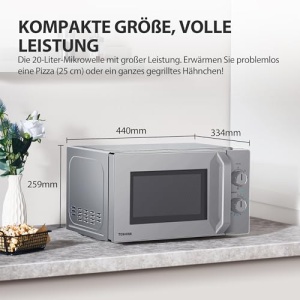 Toshiba MW2-MG20PF(SL) Cuptor cu microunde cu functie de gratar crocant si gatit combinat, 5 niveluri de putere, putere gratar de 1000 W, argintiu - Img 8