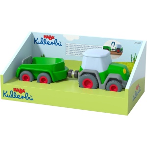 Tractor cu Remorca HABA 305562, Jucarie pentru Copii de la 2 Ani, Verde - Img 5