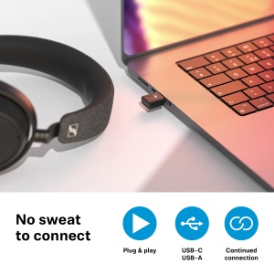 Transmitator audio Bluetooth Sennheiser BTD 700, aptX Lossless, USB-C si USB-A - Img 3
