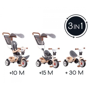 Tricicleta copii Smoby Baby Balade Plus Mickey Mouse, pentru 10 luni, cu maner si parasolar - Img 3