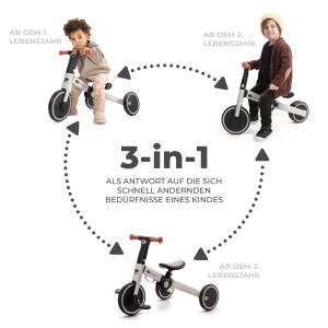 Tricicleta Kinderkraft 3in1 4TRIKE, Easy Ride, Bicicleta fara pedale, pliabila, sa ergonomica, de la 12 luni la 5 ani, galben - Img 3