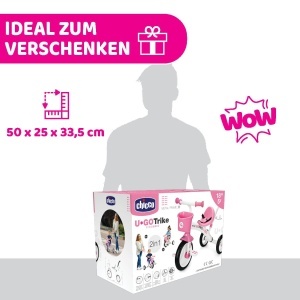 Tricicleta pentru copii Chicco U-GO 2in1 tricicleta pentru fete si baieti cu maner reglabil pe inaltime centura de siguranta si cos de depozitare max  - Img 9