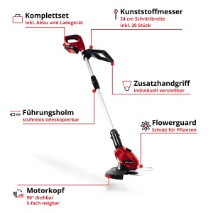 Trimmer de gazon Einhell GE-CT 18 Li Kit 18V Flowerguard Telesopic - Img 5