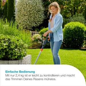 Trimmer de iarba GARDENA EasyCut 2318V, usor, telescopic, cu acumulator - Img 2