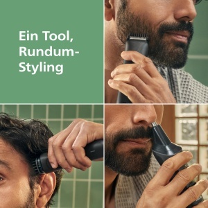 Trimmer electric Philips Multigroom 3000 MG393015, 7 accesorii, 10 lungimi, acumulator 60 min - Img 2