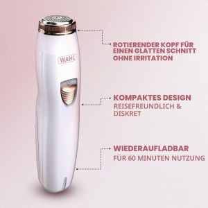 Trimmer facial pentru femei Wahl, design compact, rosu, acumulator - Img 3