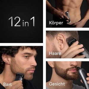 Trimmer Multifunctional Braun All-in-One Series 7, 12-in-1, 120 min autonomie, gri - Img 3