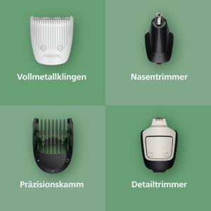Trimmer multifunctional Philips MG595115 Series 5000 11 atasamente lame metalice autoascutite - Img 4