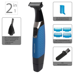 Trimmer multifunctional ProfiCare PC-BHT 3074 2in1 pentru corp si fata rezistent la apa - Img 3
