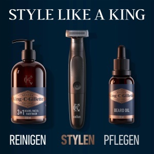 Trimmer pentru barba King C. Gillette Style Master, kabellos, waterproof, 4 kammaufsaetze - Img 7
