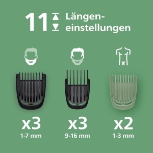 Trimmer pentru barba si par PHILIPS Multigroom Series 5000, 10 accesorii, acumulator 120 min - Img 3