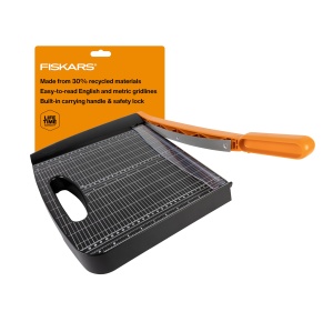 Trimmer pentru hartie Fiskars 01-005452, 30,5 cm, autoascutire, negru