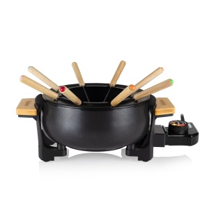 Tristar FO-1108 Fondue, Schwarz, Bambus - Img 1