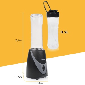 Tristar Smoothie Maker - ceasca de 500 ml - blender to go - lame din otel inoxidabil - cu capac - piese sigure pentru masina de spalat vase - BL-4485 - Img 2