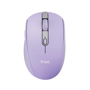 Trust Ozaa Silent Wireless Mouse Bluetooth + 2.4GHz, Compact Multi-Device Wireless Mouse, 60% Plastic Reciclat, Reincarcabil Bluetooth Mouse Laptop PC Computer Windows Android Mac - Violet