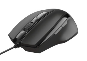 Trust Voca PC Mouse cu Cablu, 800-2400 DPI, Forma Confortabila, Lungime Cablu 160cm, 2 Butoane Deget, Mouse USB, Mouse Optic pentru Mac, Computer, Laptop - Negru - Img 3
