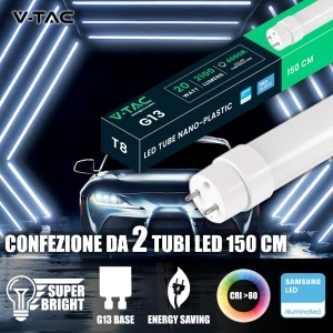 Tub LED V-TAC 150 CM T8 20W 2100 Lumen Culoare 6500K - Img 2