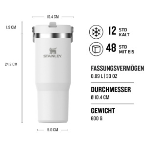 Tumbler cu pai Stanley 1913, 0.89L, culoare Frost - Img 2