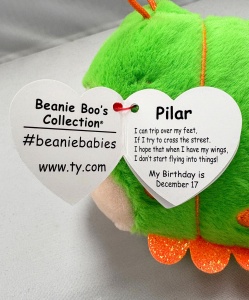 Ty Beanie Boos Pilar Jucarie Plus 15 cm Verde cu Ochi Stralucitori - Img 6
