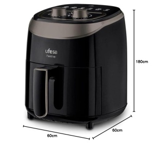 Ufesa Panther, friteuza cu aer de 3.5L, 8 programe, 1200W, temporizator, temperatura 80oC - 200oC, fara BPA sau PFOA, recipient si tava antiaderenta, negru - Img 7
