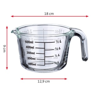 Ulcior de masurare Westmark volum de umplere 05 l pentru cuptor cuptor cu microunde congelator sticla borosilicata transparentnegru 30622260 - Img 6