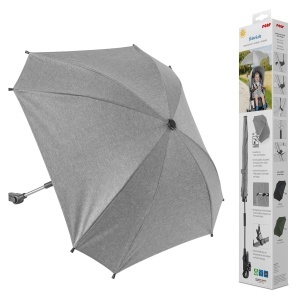 Umbrela pentru carucior reer ShineSafe UV-Schutz UPF 80 80 cm Grau-Melange