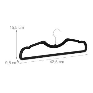 Umeras cu catifea Relaxdays, set 50 bucati, rutschfest, negru, dimensiuni 42,5 cm - Img 4