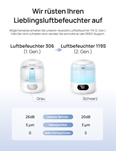 Umidificator DREO cu Wi-Fi, 3L, 30 ore autonomie, lumina RGB - Img 9