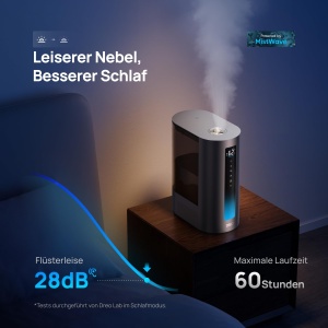 Umidificator inteligent Dreo 6L pentru camere mari, ceata calda si rece pentru dormitor, functionare de 60 de ore, senzor precis de umiditate, difuzor de aroma si compatibil cu Alexa. - Img 6