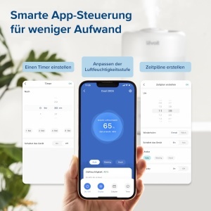 Umidificator inteligent Levoit Dual 200S 3L 19dB senzor umiditate alb - Img 3