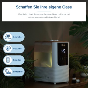 Umidificator Inteligent Levoit OasisMist, 4.5L, 550 mlh, Alb - Img 8